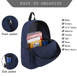 Casual Backpack Lightweight School Bookbag, Travel & Workbook bag for Men Women Student (Blue)