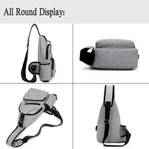 Sling Bag - Shoulder Backpack Chest Bags Crossbody Daypack for Women & Men with USB Charging Port ((12.6 * 7.28 * 2.36 inch)-M-Black)