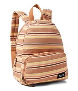 roxy always core canvas backpack toasted nut retro rays stripe one size