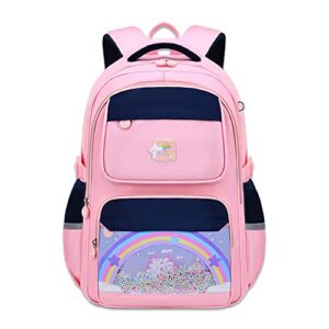cute backpack travel backpacks bookbag for boys girls fashion students school bag durable water resistant rainbow backpack pink 4 large