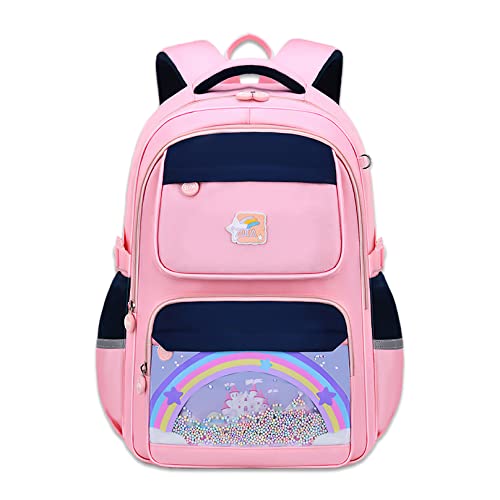 Cute Backpack Travel Backpacks Bookbag for Boys Girls Fashion Students School Bag Durable Water Resistant Rainbow Backpack Pink 4 Large