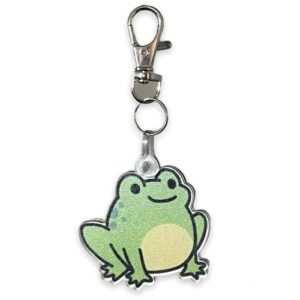 the acrylic place frog keychain – charm for purse diaper bag tote bag kids backpack keychain (backpack size)