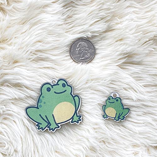 The Acrylic Place Frog Keychain - Charm for Purse Diaper Bag Tote Bag Kids Backpack Keychain (Backpack Size)
