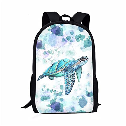 ZPINXIGN Sea Turtle Boys Elementary School Backpack Cute Book Bag for Teen Girls Middle School Small Backpack with Water Bottle Holder Kids School Supplies