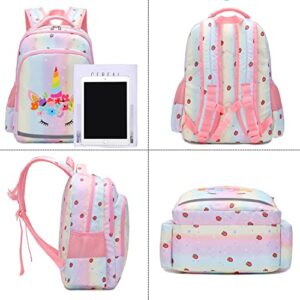 JSQDAGZH Unicorn Backpack and Lunch Box for Girls, Unicorn Backpack for Girls Kids School Bags Backpack with Lunch Box and Pencil Case (Unicorn)