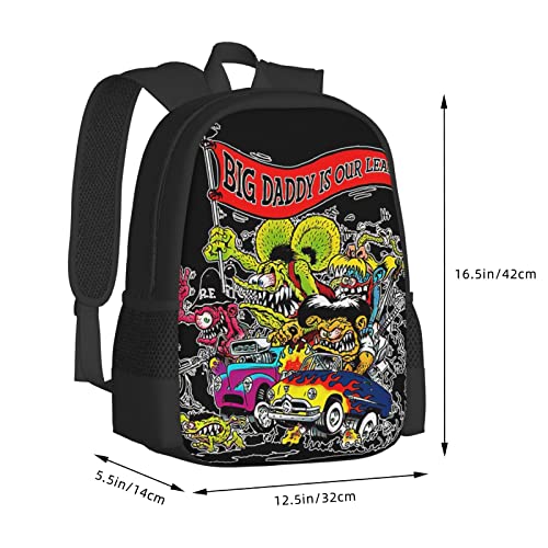 Rat Anime Cute Fink Backpack Laptop Bag Shoulders Daypack Casual Unisex Backpack Lightweight 3D Print Backpack Gifts with Bottle Side Pockets