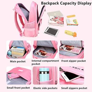 LANSHIYA 2Pcs Princess Bow Girls Backpack 2-Piece Elementary School Bag Kids School Travel Bag Set