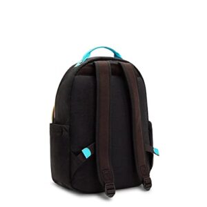 Kipling Seoul Large 15" Laptop Backpack Truly Black Rainbow