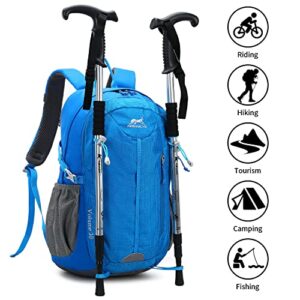 JEBATOXI 30L Waterproof Hiking Daypack Lightweight Travel Backpack for Camping Trekking Climbing(Sky Blue)