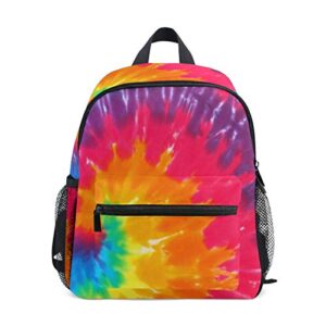 auuxva kids backpack tie dye art preschool kindergarten mini children bag bookbags daypack with chest strap toddler girls boys