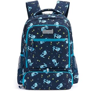 macwe kids backpack with insulated pocket for lunch box – cute kindergarten backpack for boys girls – comfort elementary bookbags gifts for children – dinosaur
