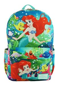 disney the little mermaid – ariel deluxe oversize print large 17.5″ backpack with laptop compartment – a19608