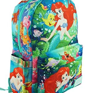 Disney The Little Mermaid - Ariel Deluxe Oversize Print Large 17.5" Backpack with Laptop Compartment - A19608