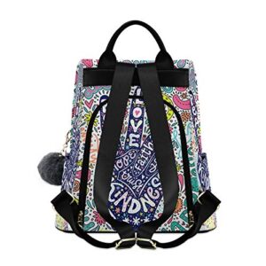 ALAZA Floral Peace Sign Gesture Backpack Purse for Women Anti Theft Fashion Back Pack Shoulder Bag