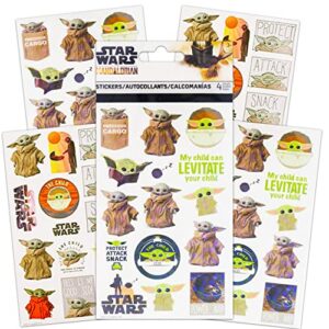 Fast Forward Baby Yoda Mini Backpack with Lunch Box Set - Bundle with 11" Baby Yoda Backpack, Mandalorian Lunch Bag, Water Bottle, Stickers, More | Star Wars Backpack for Boys