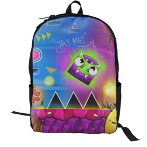 Geometry Dash Unisex Large Capacity Backpack Bookbags Casual Laptop Lightweight Bag Travel Daypack