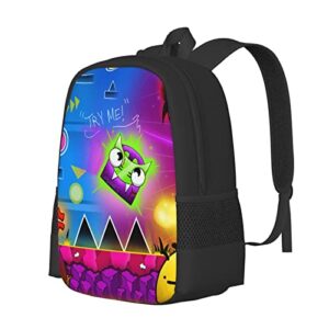 Geometry Dash Unisex Large Capacity Backpack Bookbags Casual Laptop Lightweight Bag Travel Daypack