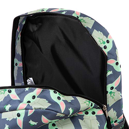 Bioworld Mandalorian Kids Baby Yoda All Over Print Black Backpack