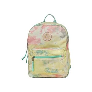 pura vida tie dye mini daypack backpack travel bag – 400d polyester, vintage patch – 12 liters