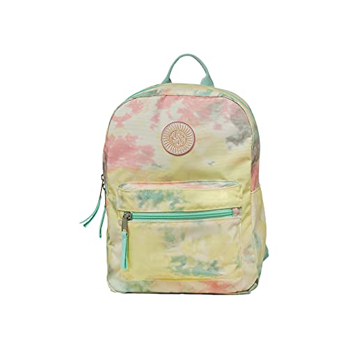 Pura Vida Tie Dye Mini Daypack Backpack Travel Bag - 400D Polyester, Vintage Patch - 12 Liters