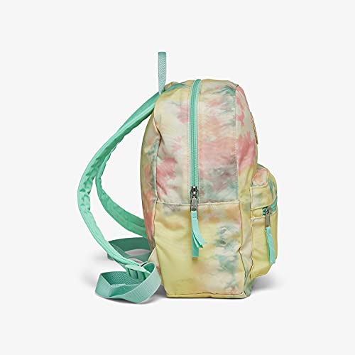 Pura Vida Tie Dye Mini Daypack Backpack Travel Bag - 400D Polyester, Vintage Patch - 12 Liters