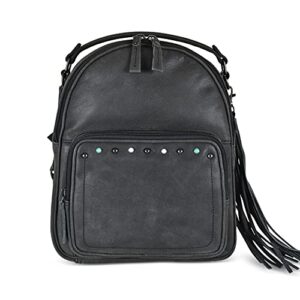lady conceal concealed carry sawyer leather backpack (dusty black)