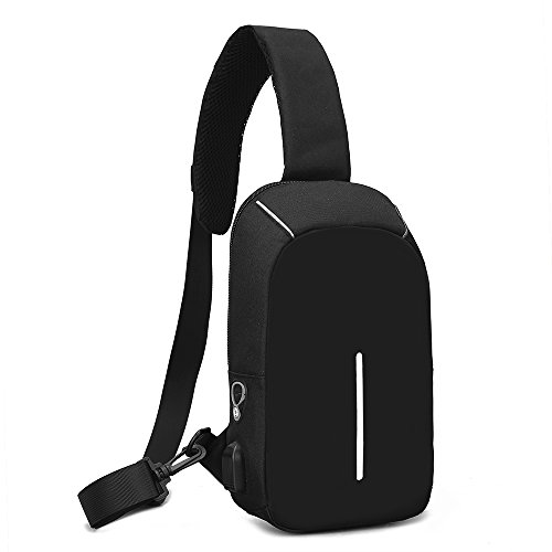 Sling Bag Crossbody Anti Theft Chest Backpack Shoulder Bag Lightweight Shoulder Slim Multipurpose Bag with USB Charging Port