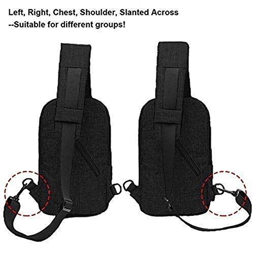 Sling Bag Crossbody Anti Theft Chest Backpack Shoulder Bag Lightweight Shoulder Slim Multipurpose Bag with USB Charging Port