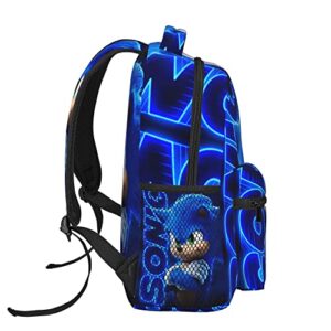 Highso Cartoon Backpack For Boys Girls High Capacity Bookbag 3d Printed Lightweight Travel Backpack 14 Inch Adjustable Backpack With Bottle Side Pockets, Blue