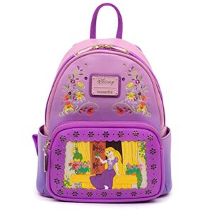 loungefly disney mini backpack, princess stories series disney tangled rapunzel, pascal flynn rider