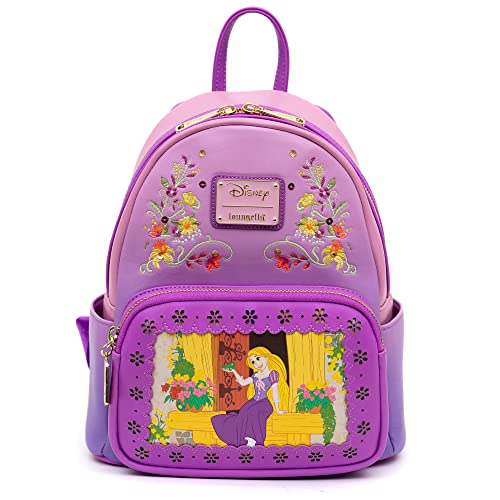 Loungefly Disney Mini Backpack, Princess Stories Series Disney Tangled Rapunzel, Pascal Flynn Rider