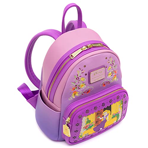 Loungefly Disney Mini Backpack, Princess Stories Series Disney Tangled Rapunzel, Pascal Flynn Rider