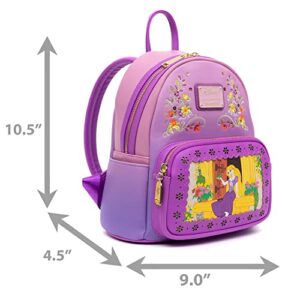 Loungefly Disney Mini Backpack, Princess Stories Series Disney Tangled Rapunzel, Pascal Flynn Rider