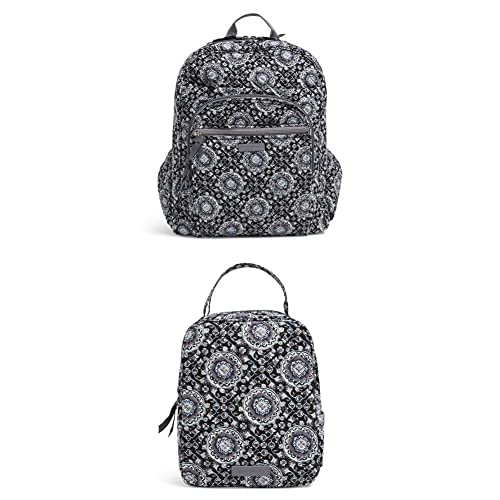 Bundle of Vera Bradley Women's Cotton Xl Campus Backpack Bookbag + Vera Bradley Women's Cotton Bunch Lunch Bag