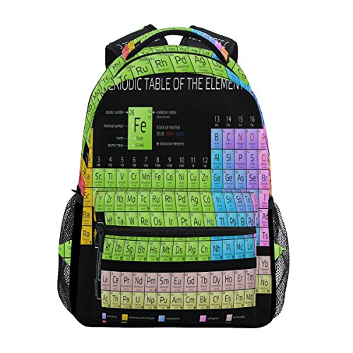 WXLIFE Periodic Table of The Elements Backpack Travel School Shoulder Bag for Kids Boys Girls Women Men