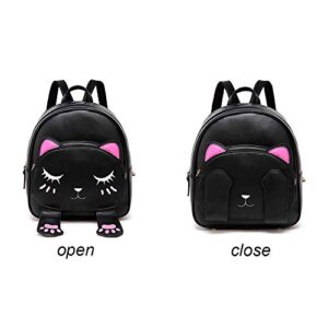 DIOMO Toddler Backpack for Girls Cartoon Kids Backpack Purse, Cute Cat Small Kawaii Preschool Backpack (Black)