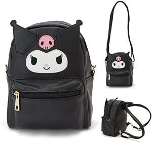 jeinju kawaii backpack cute pu bag shoulder bag for girls anime mini backpack black for girl anime backpack (black1, one size)