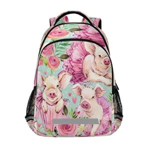 alaza cute pig leaf animal cake large backpack travel college school shoulder laptop bag daypack bookbag