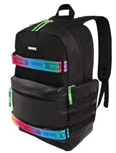 fortnite unisex adult backpack, black/bright, one size us