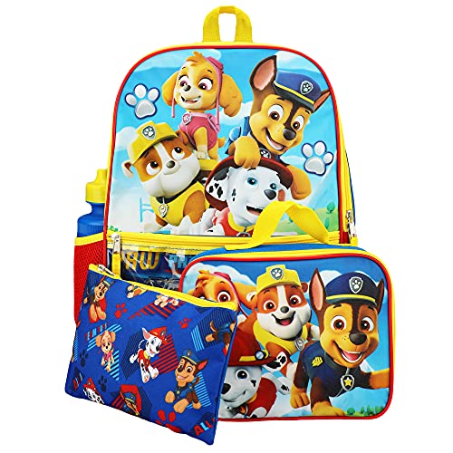 Paw Patrol Heroes Nickelodeon Cartoon 5-Piece Backpack accessories Set for boys