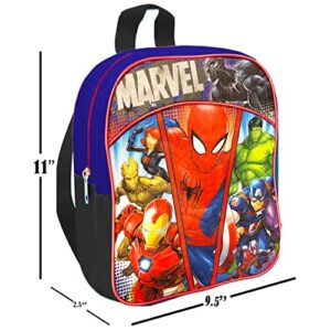 Marvel Avengers 11” Mini Toddler Preschool Backpack Featuring Spiderman, Iron Man, Captain America and More