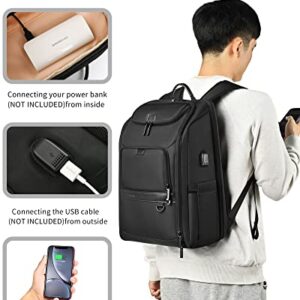 Travel Backpack for Men, TSA Approved Laptop Backpack Large Business Backpack for Men 17.3 Inch Water Resistant Computer Backpack with USB Charging Port, Work College School Bookbag for Men and Women