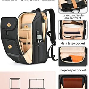Travel Backpack for Men, TSA Approved Laptop Backpack Large Business Backpack for Men 17.3 Inch Water Resistant Computer Backpack with USB Charging Port, Work College School Bookbag for Men and Women