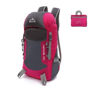 ultralight durable 35l foldable hiking daypacks water-resistant lightweight travel backpack pink
