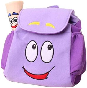 zippockrarafil dora explorer backpack rescue bag with map, plush. purple.