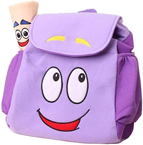 ZIPPOCKRARAFIL Dora Explorer Backpack Rescue Bag with Map, Plush. Purple.