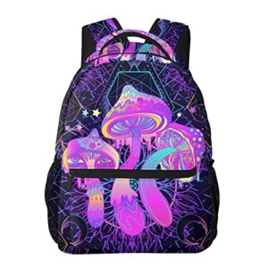 dadabuliu school backpack trippy magic mushrooms psychedelic mystic for women men student bookbag durable casual daypack teens college lightweight hiking travel bag