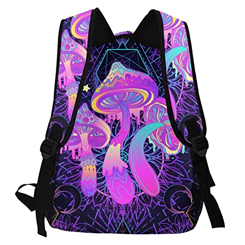 DADABULIU School Backpack Trippy Magic Mushrooms Psychedelic Mystic for Women Men Student Bookbag Durable Casual Daypack Teens College Lightweight Hiking Travel Bag