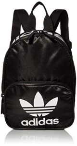 adidas originals women’s santiago 2 mini backpack, black satin/white, one size