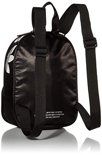 adidas Originals Women's Santiago 2 Mini Backpack, Black Satin/White, One Size